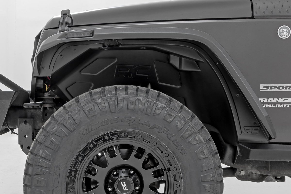 Jeep Wrangler Unlimited Wheel Well Liners - Front & Rear - Rough Country - Black - '07-'18